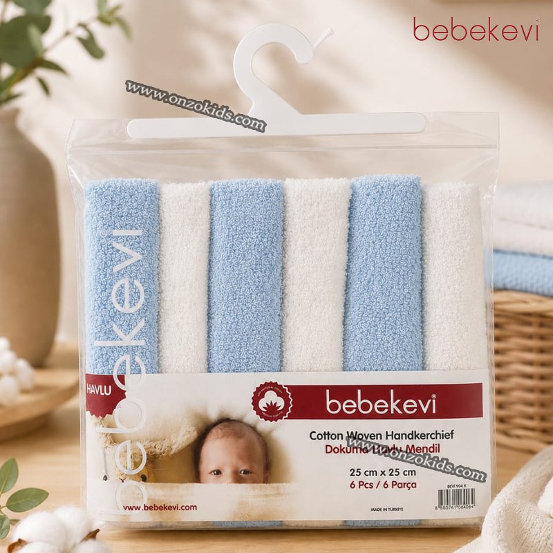 Lot de 6 Serviettes de Toilette Bébé 25 x 25 cm - Bebekevi – Image 4