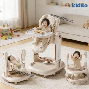 Trotteur, Balançoire, Chaise Haute Réglable 3en1 - Kidilo