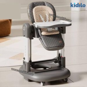 Trotteur, Balançoire, Chaise Haute Réglable 3en1 - Kidilo - Grey