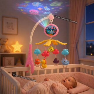Mobile Musical Bébé avec Projection LED & Télécommande – Happy Bed Bell