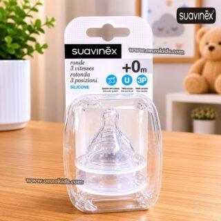 Lot de 2 Tétines Rondes En Silicone Anti-Colique 3 Vitesses (0M+) – Suavinex