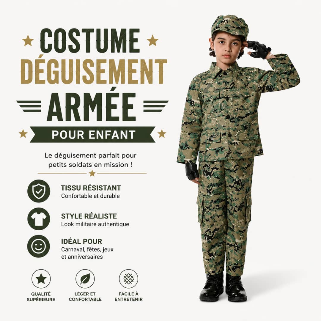 Uniforme Militaire Armée pour Garçons