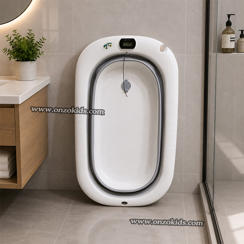 Baignoire Bébé Pliante Multifonction Avec Thermomètre & Accessoires – Image 4