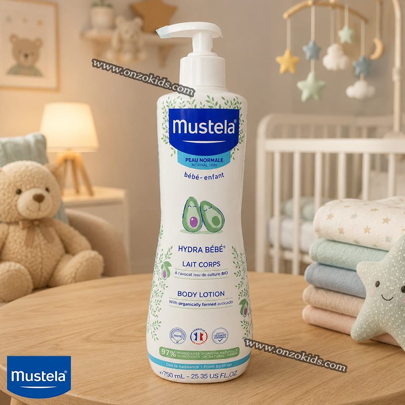 Lait corps hydra bébé 750 ml à l’avocat 97% BIO – Mustela