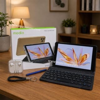Tablette 7 pouces avec Bluetooth, Double SIM, clavier, écouteurs et stylet – Modio