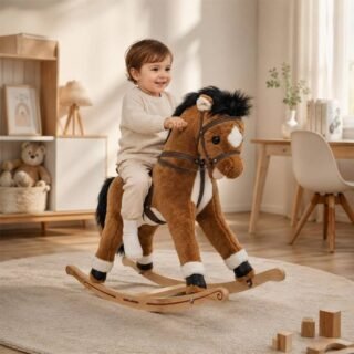 Cheval à Bascule Enfant en Peluche Tornado