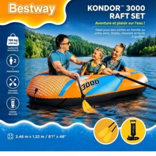 Bateau Gonflable KONDOR 3000 Avec 2 Pagaies et Pompe Intégrée – Bestway