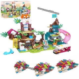 Cabane dans les arbres de la jungle avec animaux – Jeu de construction