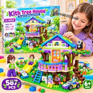 Cabane dans les arbres en blocs de construction pour filles – 587 pcs