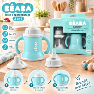 Tasse d'apprentissage évolutive 3 en 1 Evoluclip- BÉABA