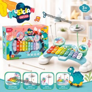 Xylophone Bébé 2En1 Piano Éducatif Dinosaure